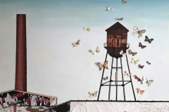 water tank and butterflies